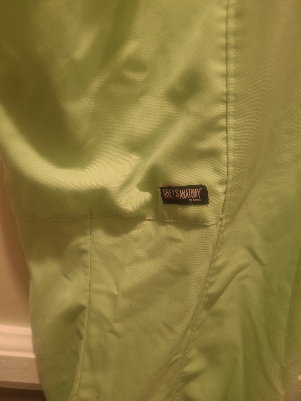 Grey's Anatomy Pants Womens Size 2XL Neon Green Drawstring Pull On Scrubs - Picture 4 of 11
